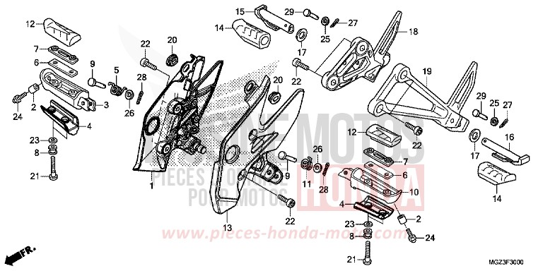 PEDANA per CBR500R ABS MILLENNIUM RED (R263) del 2013